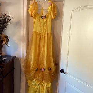 Leg Avenue size Medium Belle costume with headband and yellow satin gloves